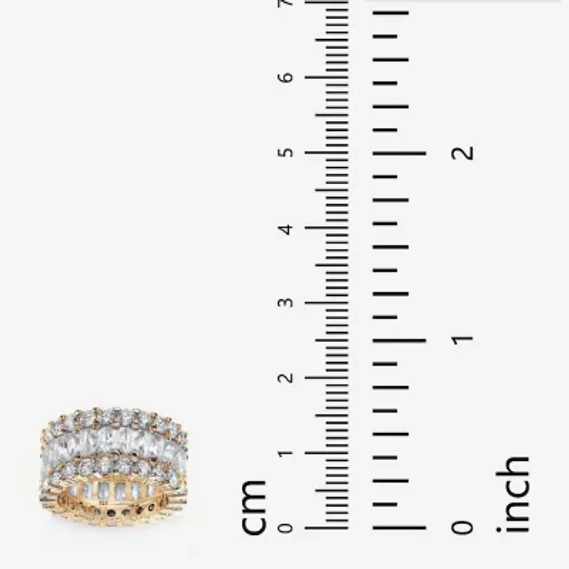 Womens 12MM Cubic Zirconia 14K Gold Over Silver Band