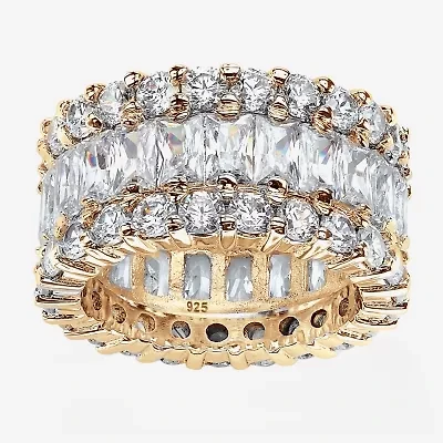 Womens 12MM Cubic Zirconia 14K Gold Over Silver Band