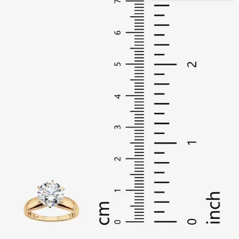 Diamonart Womens 3 1/2 CT. T.W Cubic Zirconia 18K Gold Over Silver Engagement Ring
