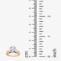Diamonart Womens 3 1/2 CT. T.W Cubic Zirconia 18K Gold Over Silver Engagement Ring