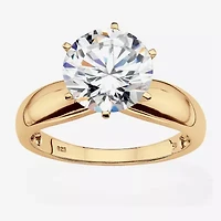 Diamonart Womens 3 1/2 CT. T.W Cubic Zirconia 18K Gold Over Silver Engagement Ring