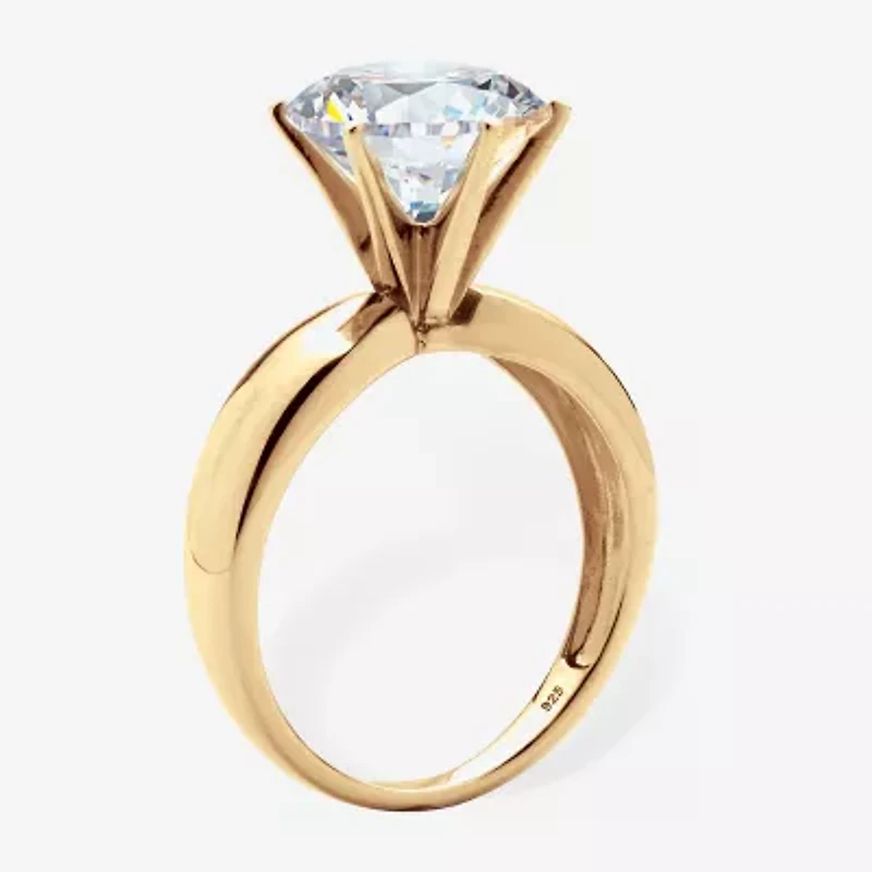 Diamonart Womens 3 1/2 CT. T.W Cubic Zirconia 18K Gold Over Silver Engagement Ring