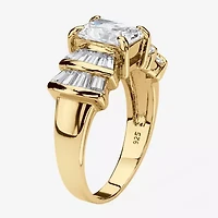 Diamonart Womens 3 CT. T.W. Cubic Zirconia 18K Gold Over Silver Engagement Ring