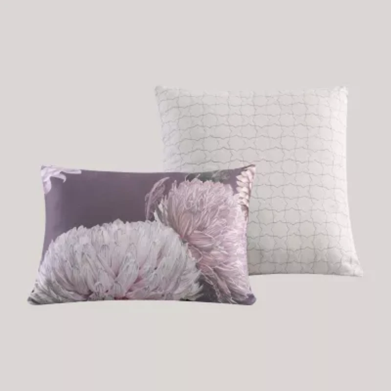 Dahlia Purple 100% Cotton Sateen 5 Piece Reversible Comforter Set