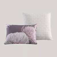 Dahlia Purple 100% Cotton Sateen 5 Piece Reversible Comforter Set