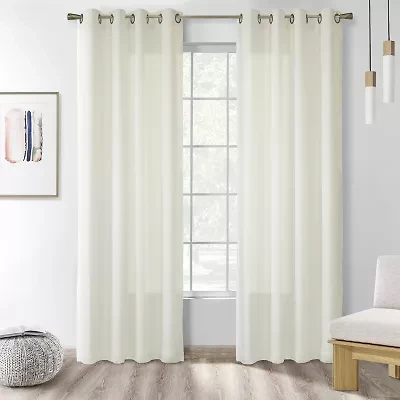 THERMAVOILE™ Rhapsody Lined Grommet Top Energy Saving Light-Filtering Single Curtain Panel