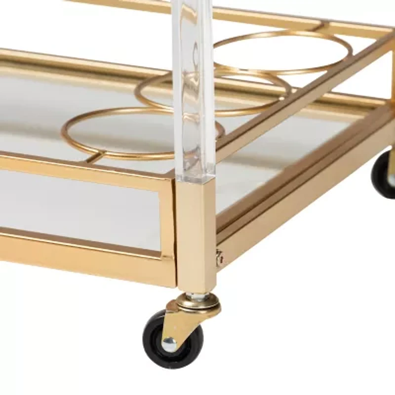 Savannah Metal-Top Serving Cart