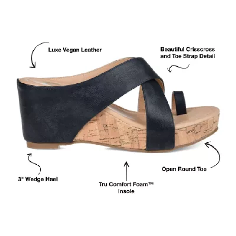 Journee Collection Womens Rayna Wedge Sandals
