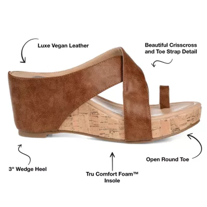 Journee Collection Womens Rayna Wedge Sandals