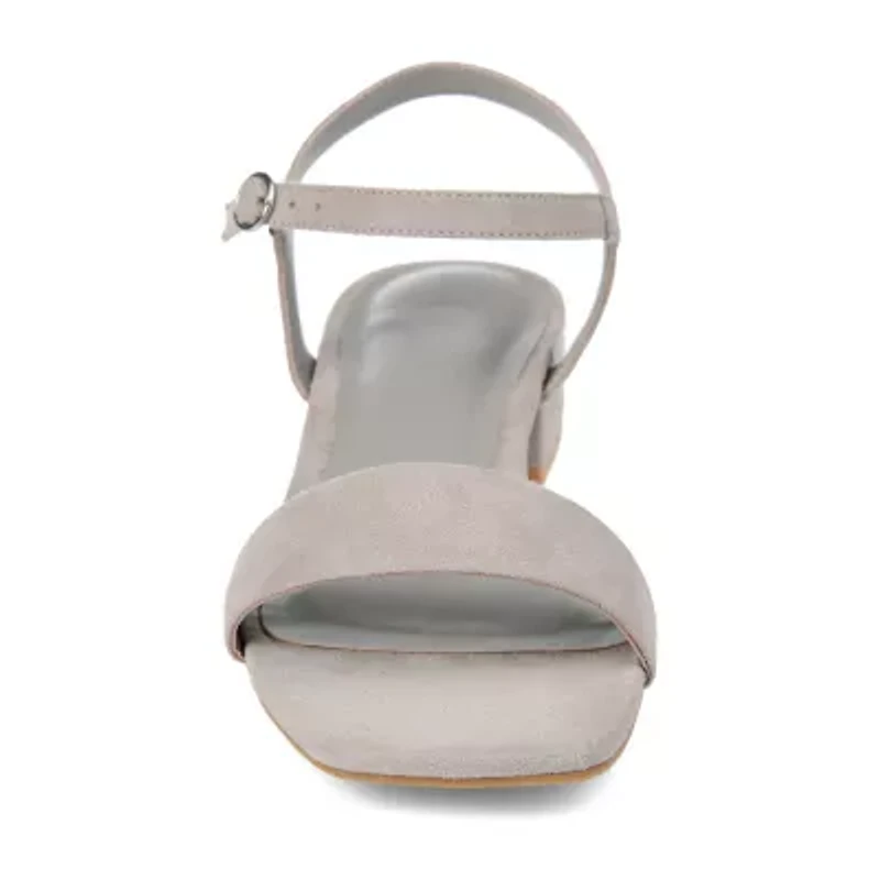 Journee Collection Beyla Womens Round Open Toe Block Heel Pumps