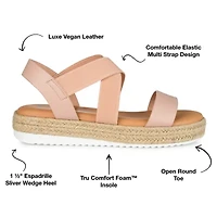 Journee Collection Womens Caroline Wedge Sandals