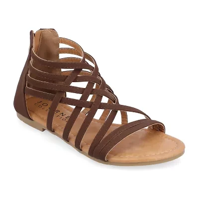 Journee Collection Womens Hanni Criss Cross Strap Gladiator Sandals