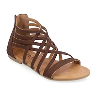 Journee Collection Womens Hanni Criss Cross Strap Gladiator Sandals
