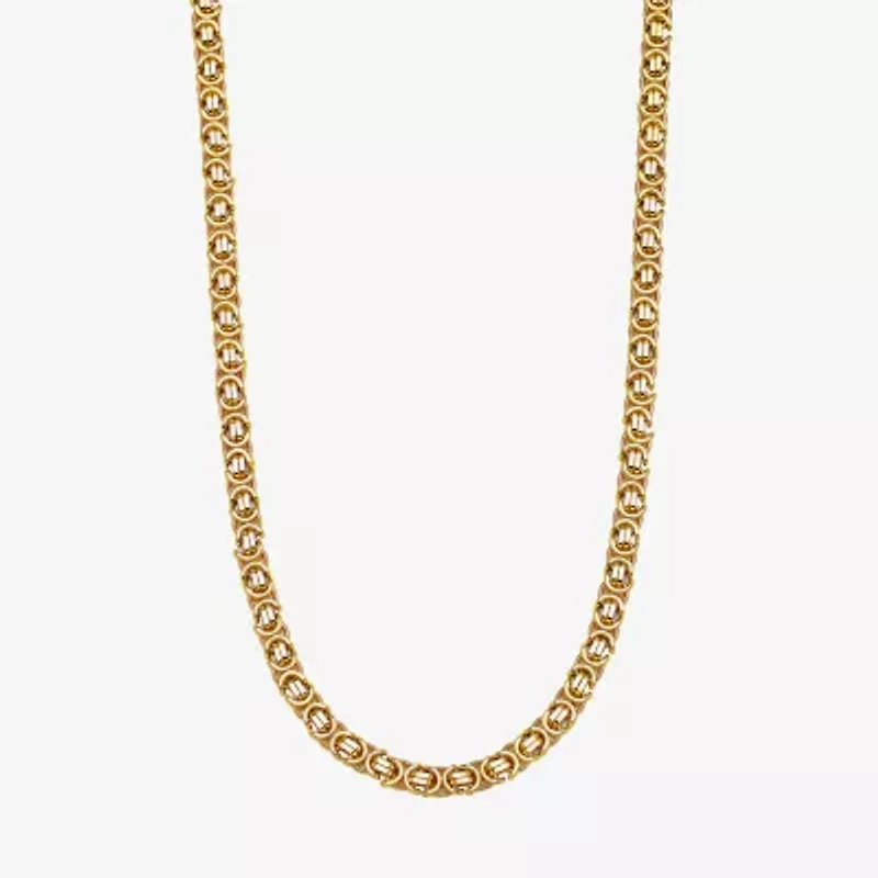 Made in Italy Unisex Adult 14K Gold 24 Inch Byzantine Chain Necklace