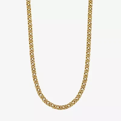 Made in Italy Unisex Adult 14K Gold 24 Inch Byzantine Chain Necklace