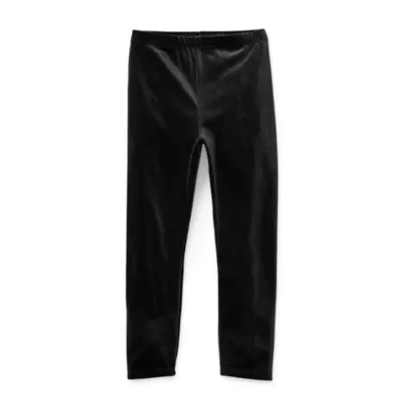 Okie Dokie Velour Toddler & Little Girls Knit Full Length Leggings