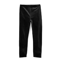 Okie Dokie Velour Toddler & Little Girls Knit Full Length Leggings