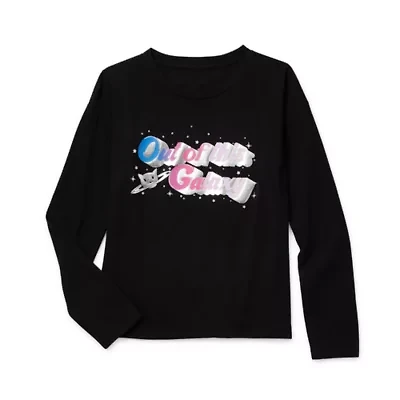 Thereabouts Little & Big Kid Girls Round Neck Long Sleeve Regular Fit Graphic T-Shirt
