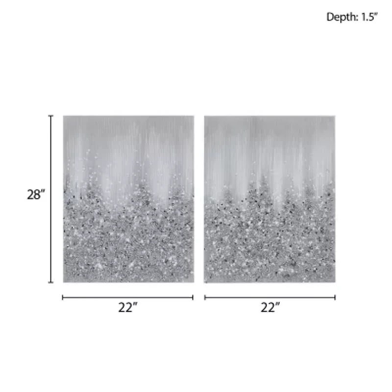 Madison Park Glimmer Heavily Embellished 2pc Set Canvas Art
