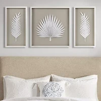 Madison Park Sabal Palm Rice Paper Shadow Box 3-pc. Wall Art Set