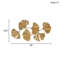 Madison Park Faye Gold Foil Ginkgo Leaf Metal Wall Art