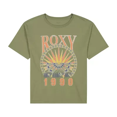 Roxy Big Kid Girls Crew Neck Short Sleeve Oversized Graphic T-Shirt