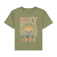 Roxy Big Kid Girls Crew Neck Short Sleeve Oversized Graphic T-Shirt