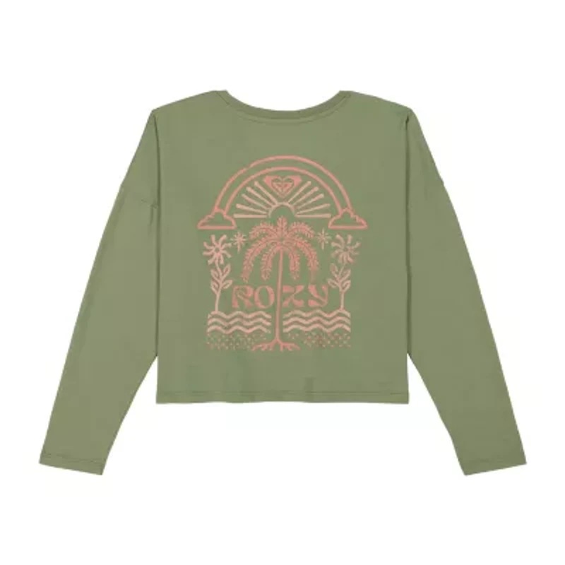 Roxy Big Kid Girls Crew Neck Long Sleeve Loose Fit Graphic T-Shirt