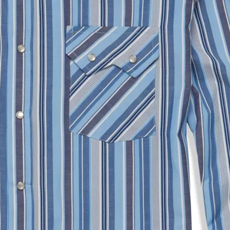 Ely Cattleman Textured Plaid Mens Long Sleeve Western Shirt