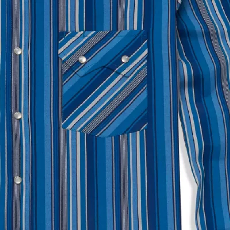 Ely Cattleman Textured Plaid Mens Long Sleeve Western Shirt