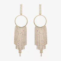 Bijoux Bar Gold Tone Womens Glass Circle Drop Earrings