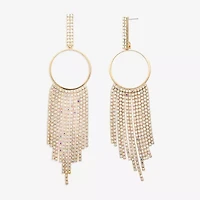 Bijoux Bar Gold Tone Womens Glass Circle Drop Earrings