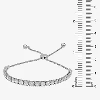 Womens 3 CT. T.W. Natural White Diamond 10K White Gold Bolo Bracelet