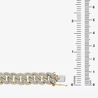 Mens 14K Gold Over Silver Sterling Silver 8 1/2 Inch Solid Chain Bracelet