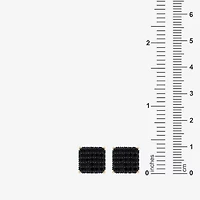 1 3/4 CT. T.W. Natural Black Diamond 14K Gold Over Silver Sterling Silver 8mm Square Stud Earrings