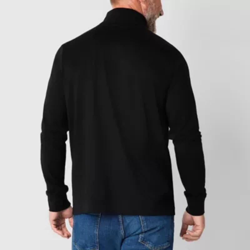 St. John's Bay Interlock Mens Long Sleeve Classic Fit Turtleneck