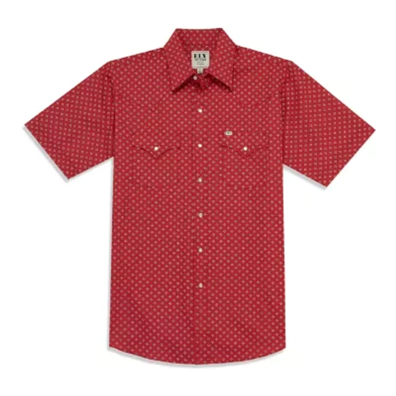 Ely Cattleman Mini Bandana Print Mens Short Sleeve Western Shirt