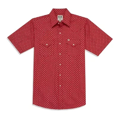 Ely Cattleman Mini Bandana Print Mens Short Sleeve Western Shirt