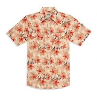 Ely Cattleman Hawaiian Horse Print Mens Short Sleeve Western Shirt