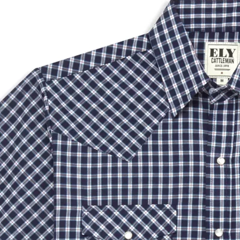 Ely Cattleman Classic Check Mens Short Sleeve Western Shirt