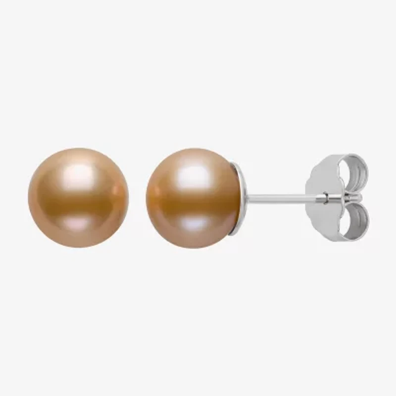 Cultured Freshwater Pearl Sterling Silver 8mm Ball Stud Earrings