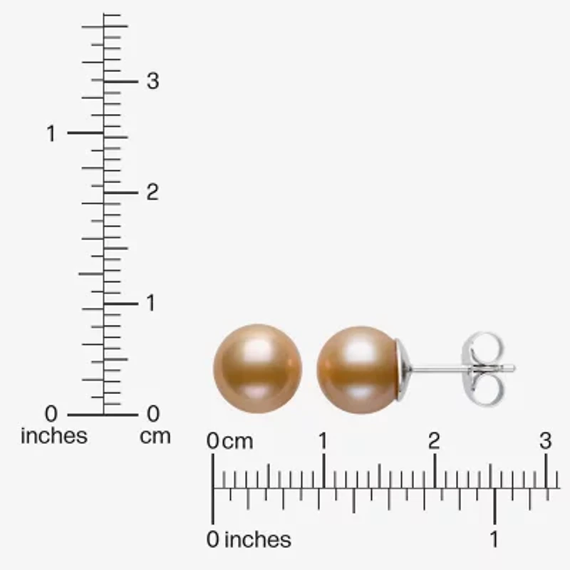 Cultured Freshwater Pearl Sterling Silver 8mm Ball Stud Earrings