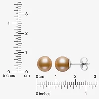 Cultured Freshwater Pearl Sterling Silver 8mm Ball Stud Earrings