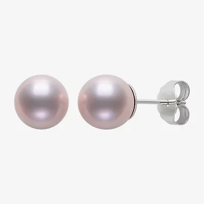 Cultured Freshwater Pearl Sterling Silver 8mm Ball Stud Earrings