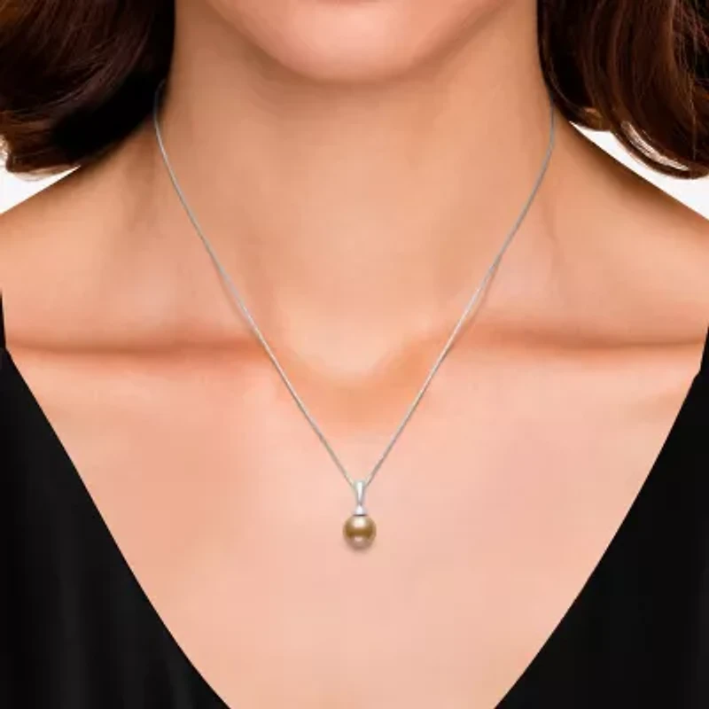 Womens Cultured Freshwater Pearl Sterling Silver Ball 18 Inch Pendant Necklace