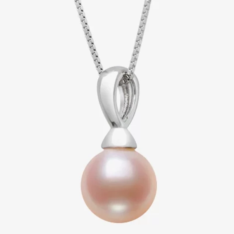 Womens Cultured Freshwater Pearl Sterling Silver Ball 18 Inch Pendant Necklace