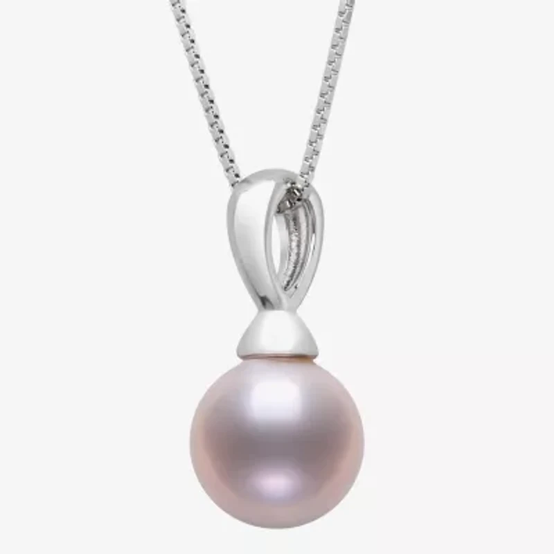 Womens Cultured Freshwater Pearl Sterling Silver Ball 18 Inch Pendant Necklace