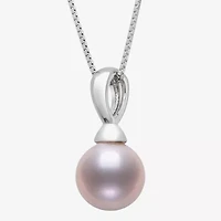 Womens Cultured Freshwater Pearl Sterling Silver Ball 18 Inch Pendant Necklace