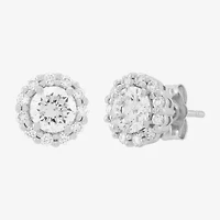 1 CT. T.W. Lab Grown White Diamond 14K White Gold Round Stud Earrings