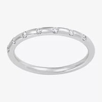 Womens 1/10 CT. T.W. Lab Grown White Diamond 10K White Gold Band